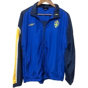 EUC - Vintage 2004/2006 Umbro Blue and Yellow Swedish Sports Jacket - Size M